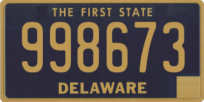 DE license plate 998673