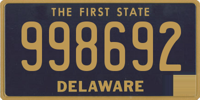 DE license plate 998692
