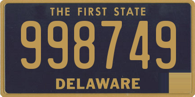 DE license plate 998749