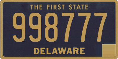 DE license plate 998777