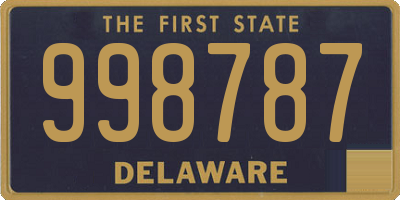 DE license plate 998787