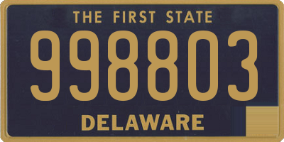 DE license plate 998803