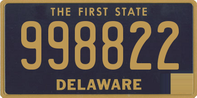 DE license plate 998822