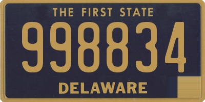 DE license plate 998834