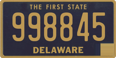 DE license plate 998845