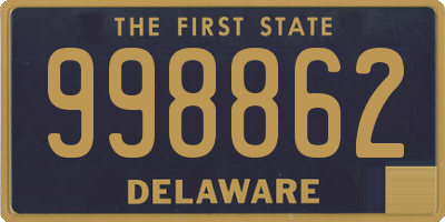 DE license plate 998862