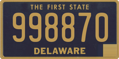 DE license plate 998870