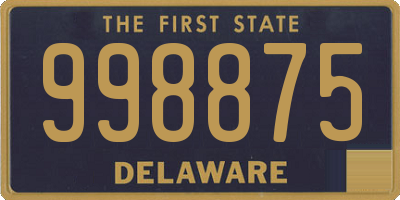 DE license plate 998875