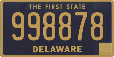 DE license plate 998878