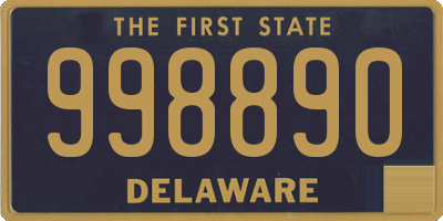 DE license plate 998890