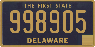 DE license plate 998905