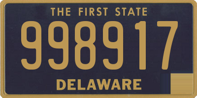 DE license plate 998917