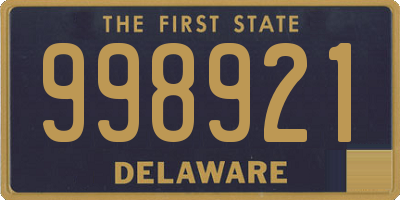 DE license plate 998921