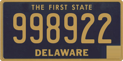 DE license plate 998922