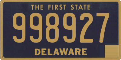 DE license plate 998927