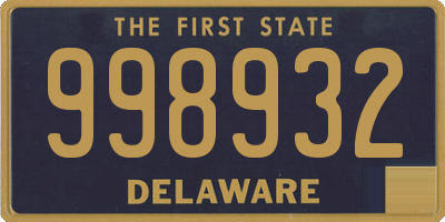 DE license plate 998932