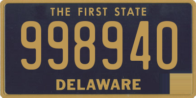 DE license plate 998940