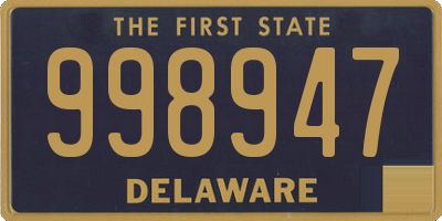 DE license plate 998947