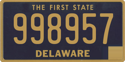 DE license plate 998957