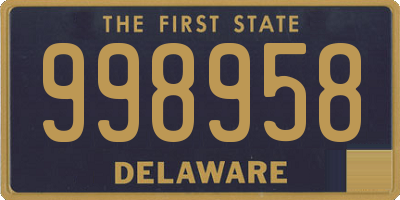 DE license plate 998958