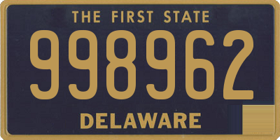 DE license plate 998962