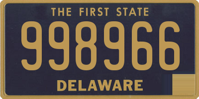 DE license plate 998966