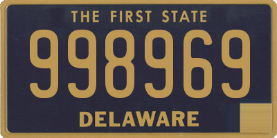 DE license plate 998969