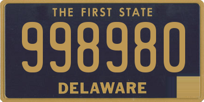 DE license plate 998980