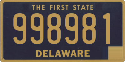 DE license plate 998981