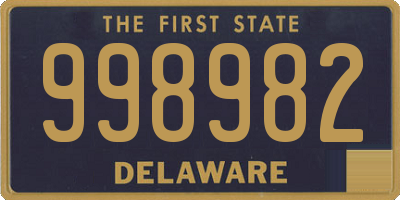 DE license plate 998982