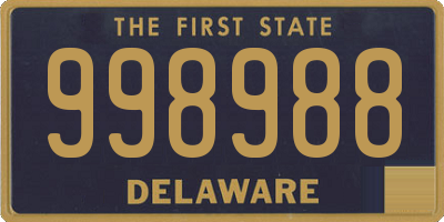 DE license plate 998988