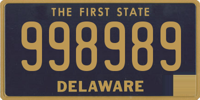 DE license plate 998989