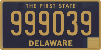 DE license plate 999039