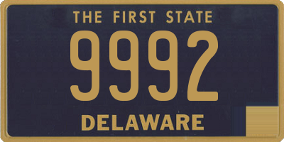 DE license plate 9992