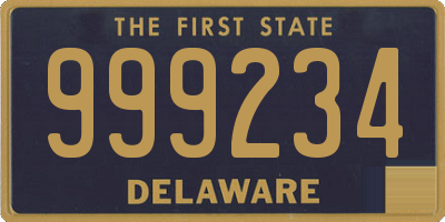 DE license plate 999234