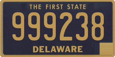 DE license plate 999238