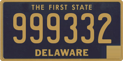 DE license plate 999332