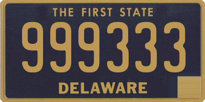 DE license plate 999333