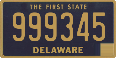 DE license plate 999345