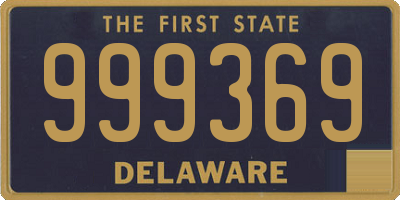 DE license plate 999369