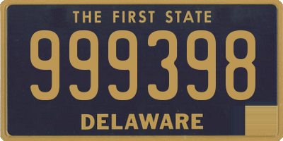 DE license plate 999398