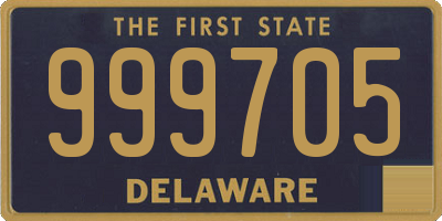 DE license plate 999705