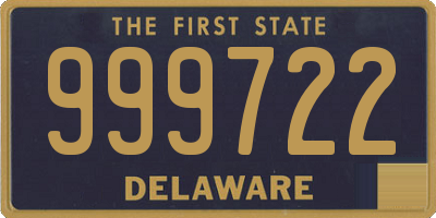 DE license plate 999722