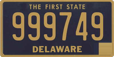 DE license plate 999749