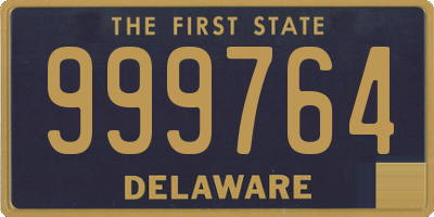 DE license plate 999764