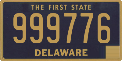 DE license plate 999776