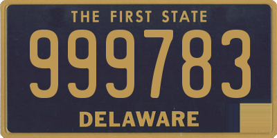 DE license plate 999783