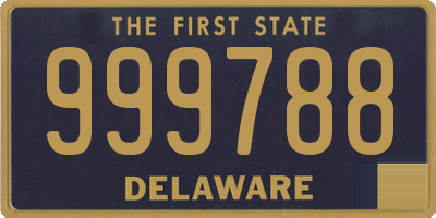 DE license plate 999788