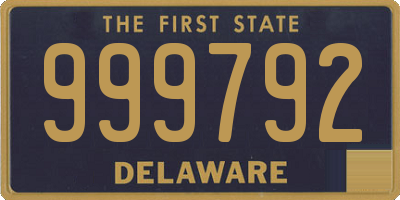 DE license plate 999792