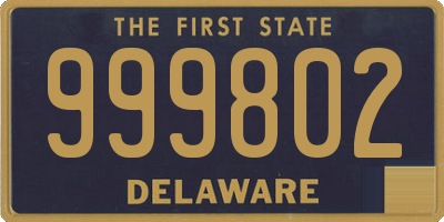 DE license plate 999802